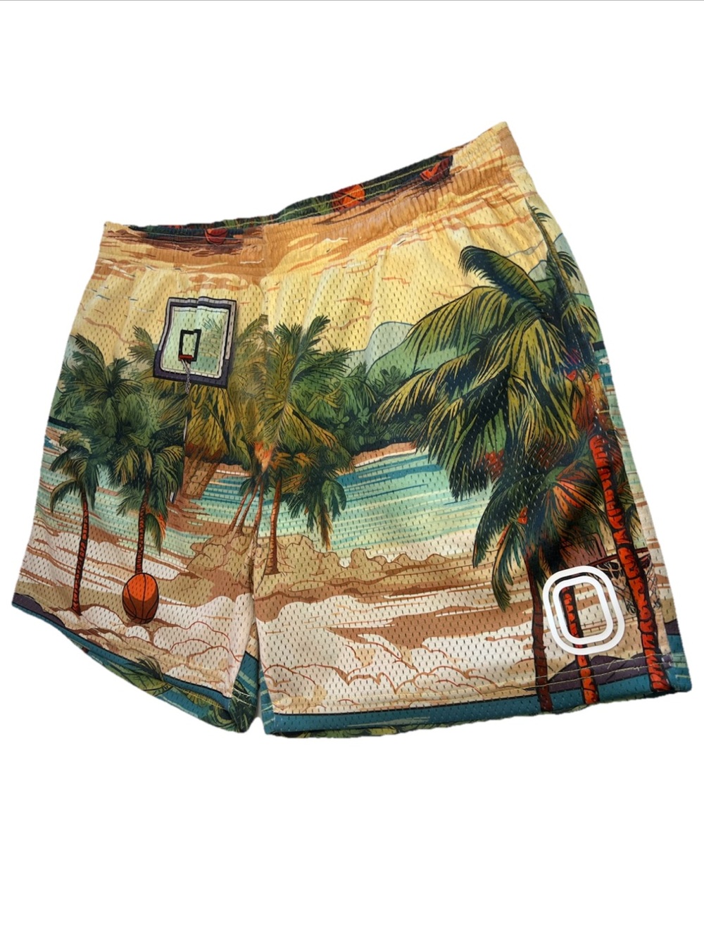 Overtime Tropical Basketball Mesh Shorts XL Streetwear Graphic